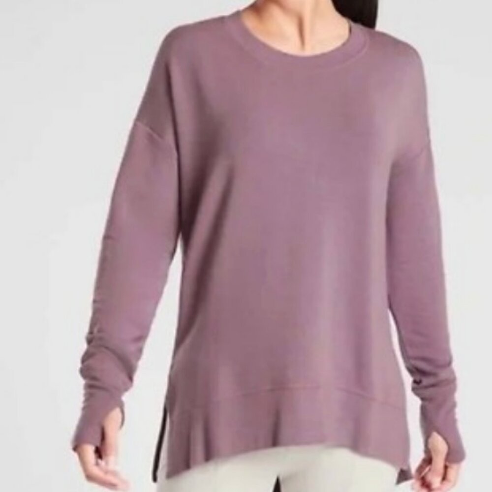 Athleta Coaster Luxe Sweatshirt Violet Purple Medium New NWT - Picture 2 of 5